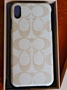 NEW IN BOX Coach IVORY iPhone CASE XS Max Logo - Picture 1 of 4