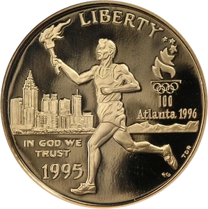 1995-W Atlanta Olympic: Torch Runner Commemorative Gold $5 NGC PF70 Ultra Cameo - Picture 1 of 4