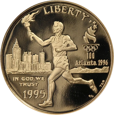 1995-W Atlanta Olympic: Torch Runner Commemorative Gold $5 NGC PF70 Ultra Cameo - Image 1 of 4