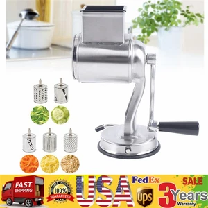 Trommelreibe Edelstahl Gemüseschneider Manuelle Kartoffelreibe mit 5 Trommeln DE - Bild 1 von 13