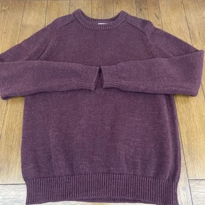 Maglione uomo LL Bean 100% cotone a costine maglia grossa girocollo XXL marrone bordeaux - Foto 1 di 10