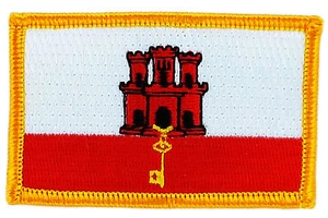 FLAGGE PATCH PATCH AUFNÄHER GIBRALTAR BÜGELBILD LAND BESTICKT WELTFLAGGE - Bild 1 von 1
