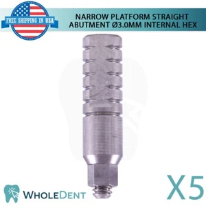 5x Narrow Platform Straight Abutment Ø3.0mm For Int Hex 2.0mm Length 9.0mm - Picture 1 of 3