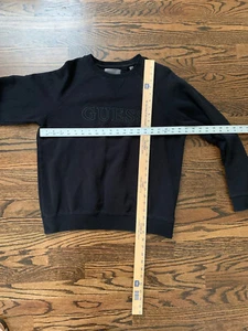 Black Guess Sweatshirt Large Crew pull Over No Hood Sz L - Picture 1 of 6