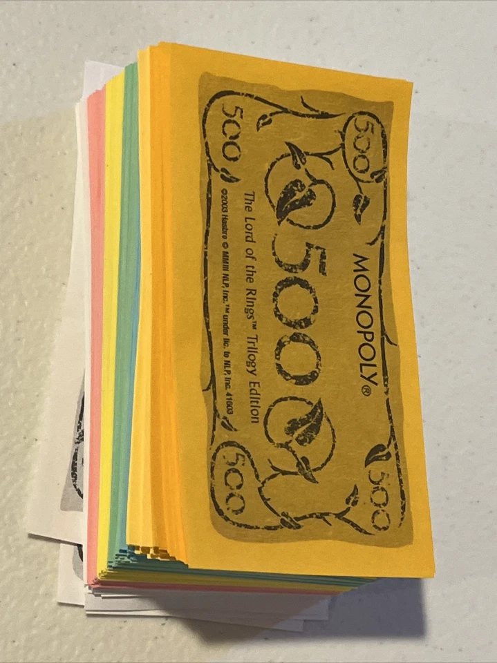 Monopoly The Lord of the Rings Trilogy Edition Replacement Paper Money Stack - Image 1 of 1