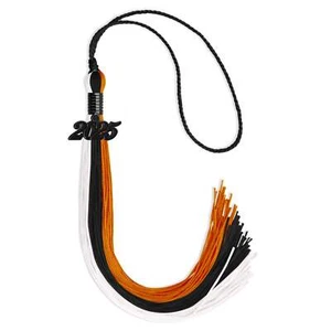 Endea Graduation Black/Orange/White Tassel with Black Date Drop - Picture 1 of 17