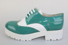 scarpe donna CRUZ 39 classiche verde vernice bianco DM309