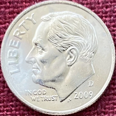 2009 D Roosevelt Dime BU from Original Bank Wrap Cover