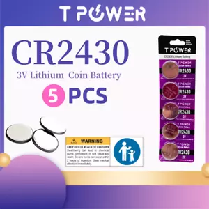 5X Tpower CR2430 3V Cell coin lithium button battery DL2430 ECR2430 wholesale - Picture 1 of 3