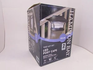 HAMPTON BAY SOLAR LED Post Caps 2 Pack 3000K Warm White Home Landscape Lighting - Picture 1 of 6
