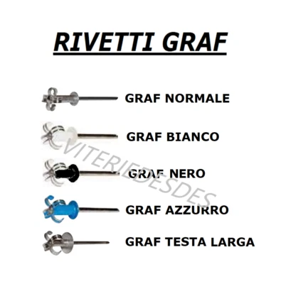 RIVETTI A FIORE FARFALLA GRAF D.4mm D.4,8mm IN ALLUMINIO CHIODO ACCIAIO ZINCATO