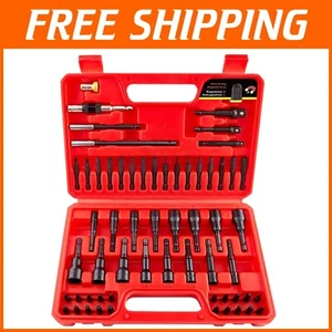 Complete 60 PCS Magnetic Nut Driver & Screwdriver Bit Set with Portable Case - Picture 1 of 9