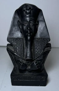 Vintage ANCIENT EGYPTIAN Statue King Akhenaten Head Bust Stone 4 Inch - Picture 1 of 5