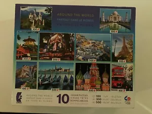 Around the World 10 Jigsaw Puzzles in One Box Ceaco World Sites - Picture 1 of 6