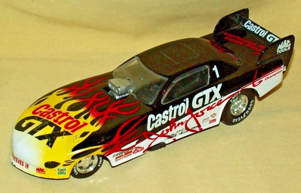 JOHN FORCE СМЕШНОЙ АВТОМОБИЛЬ CASTROL ПОНТИАК FIREBIRD СВОБОДНОГО 1 GTX ЧЕРНЫЙ БЕЛОЕ ПЛАМЯ. - Изображение 1 из 4