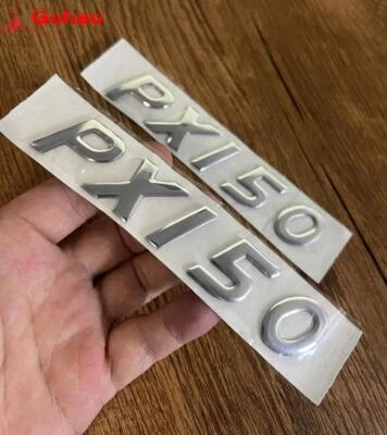 2x NEW SILVER SIDE PANEL FAIRING BADGE DECALS FOR PIAGGIO VESPA PX150 PX-150 - Image 1 of 4