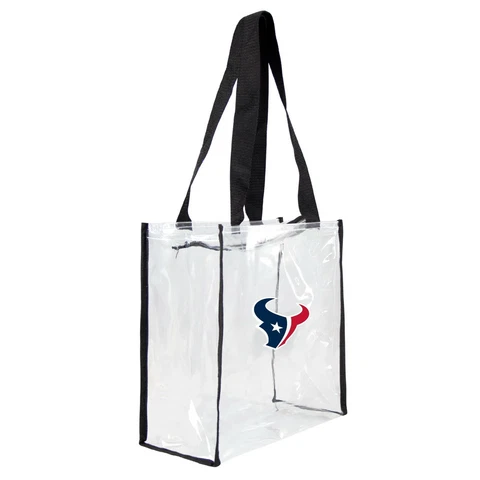 HOUSTON TEXANS CLEAR SQUARE STADIUM APPROVED ZIPPER TOTE BAG FREE SHIP Cover
