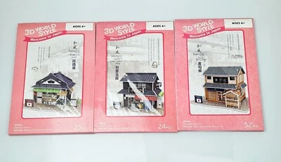 (3) Cubic Fun Welcome To Japan 3D World Style Restaurant/Shop/Pub Puzzle Lot - Image 1 of 4