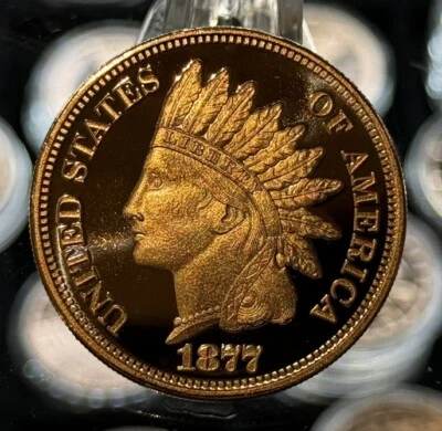 LOTE DE 100 X 1 OZ 1877 centavos cabeza india * 1 OZ FINO COBRE REDONDO LOTE 100 Foto 1 de 4