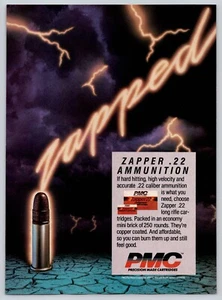 Vintage 1987 PMC Precision Made Cartridges Zapper .22 Ammunition Print Ad - Picture 1 of 1