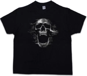 SCREAMING SKULL I Kids Boys T-Shirt Dead Tattoo Art Rockabilly Skeleton Artist - Picture 1 of 1