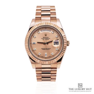 Rolex Day-Date II President 218235, With Box Rose Gold 41mm Pink Diamond Dial - Picture 1 of 7