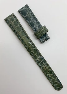 Authentic Rolex 14mm x 12mm Blue-Green Alligator Watch Strap Band 335149 OEM - Picture 1 of 7