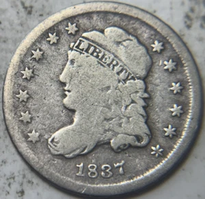 1837 H10C Capped Bust Half Dime. Attractive Circulated Example! - Picture 1 of 2