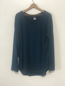 Felina shirt womens XXL teal long sleeve scoop neck hi low stretch casual - Picture 1 of 9