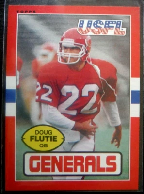 1985 Topps USFL Rookie ** DOUG FLUTIE ** RC Buffalo, Calgary QB CFL SP 85 Topps - Image 1 of 2