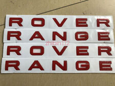 2PCS RANGE ROVER Gloss Wine Red Emblem Letters Badge Logo Front Rear Hood
