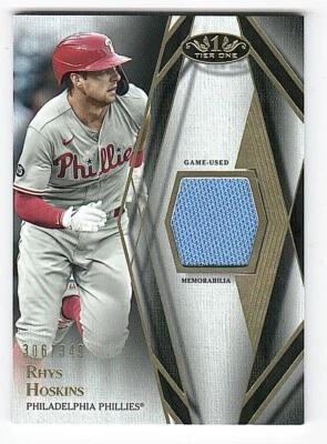 2022 Topps Tier One Relic Rhys Hoskins Phillies Jersey #306/349 - Image 1 of 2