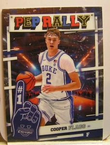 2025 Cooper Flagg Bowman Chrome U Pep Rally Silver Refractor Duke Basketball - Picture 1 of 6