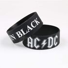 AC/DC Back In Black Gummy Wristband  * Free High Voltage Wristband *