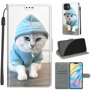 Cat Flip Wallet Phone Case For Huawei P30 P20 P Smart Y5 Y6 Y7 Honor 20 Nova 3E - Picture 1 of 12