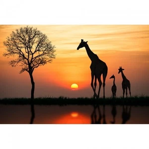 Peinture Impression sur Toile Avec Cadre Girafe - Imagen 1 de 1