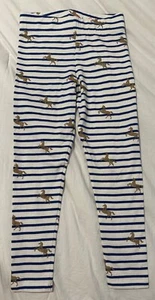 Mini Boden Sparkly Gold Unicorn Striped Leggings Girls Pants EUC Size 6/7 - Picture 1 of 2