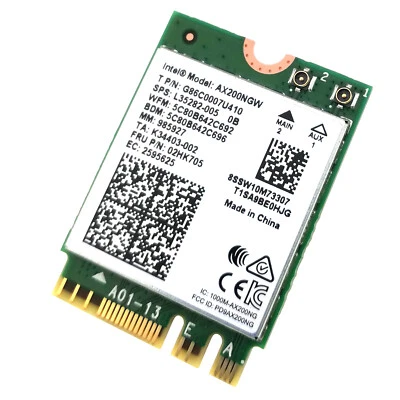 AX200 M.2 Wireless Network Card WiFi 6 Bluetooth 5 PC NGFF 5GHz 2.4Gbps 802.11ax - Image 1 of 4