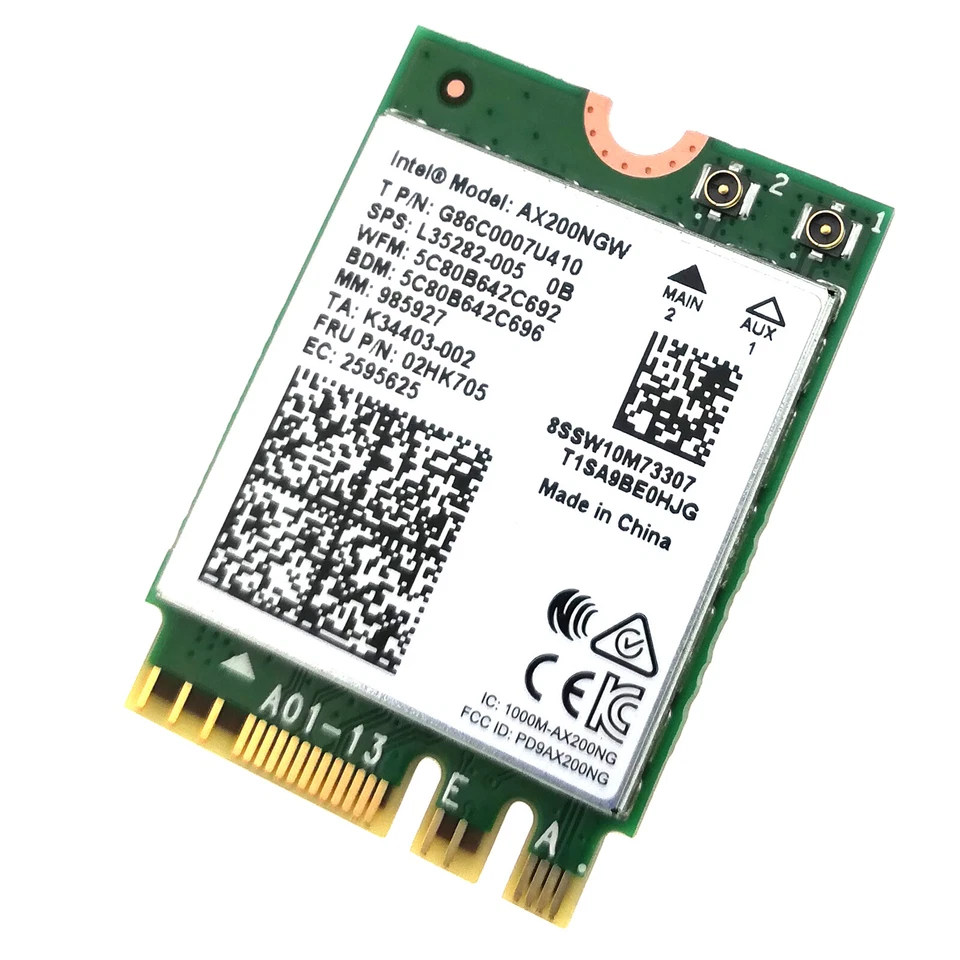 AX200 M.2 Wireless Network Card WiFi 6 Bluetooth 5 PC NGFF 5GHz 2.4Gbps 802.11ax - Image 1 of 4