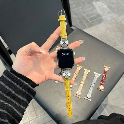 For iWatch Series 10 9 8 7 6 5 4 Ultra Four-Leaf Clover PU Leather Band Bracelet - Image 1 of 4