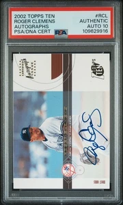 2002 Topps Ten Roger Clemens Auto #RCL PSA Authentic 10 - Picture 1 of 2