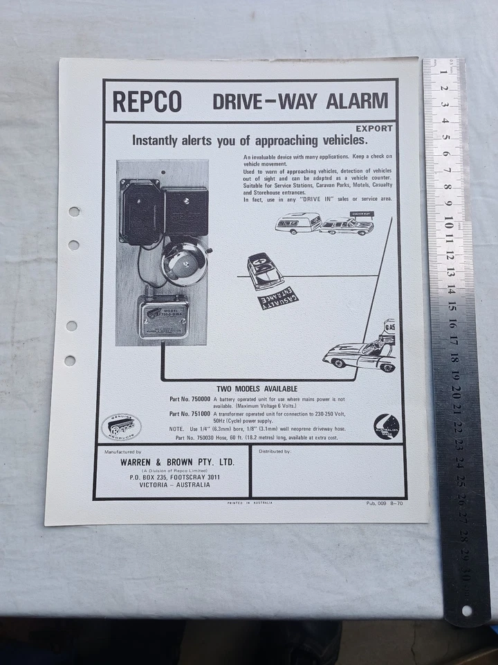 Repco Special Tools Drive Way Alarm Pamphlet Brochure Drive-way - image 1 of 1