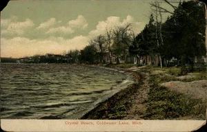 Coldwater Lake,MI Crystal Beach 1909 Michigan Postcard - Picture 1 of 2
