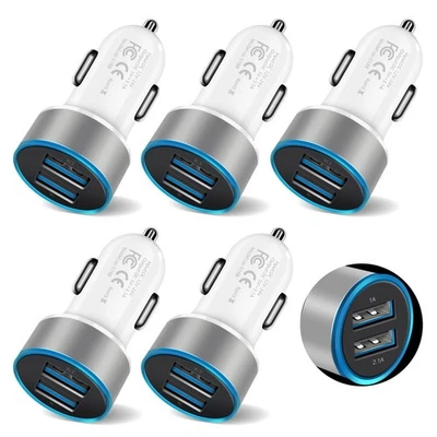 Car Charger 2 USB Port For iPhone15 Pro Samsung Cigarette Lighter Socket Adapter - Image 1 of 4