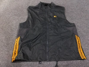 Starter Vest Mens XL Black Charcoal Full Zip Nylon Windbreaker Track Athletic - Picture 1 of 11