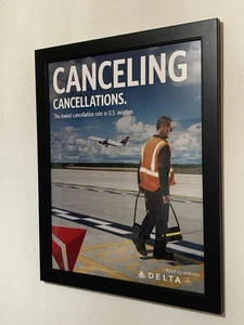 ORIGINAL 2014 Airline Travel Poster Delta USA Canceling Cancellations Plane Jet - Bild 1 von 17