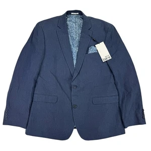 Bar III Herren Slim Fit 100% Leinen Einfarbig Anzug Sakko Navy 44R - Bild 1 von 4