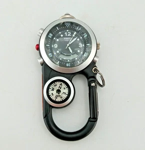 Dakota Angler Carabiner Clip Watch 100ft Compass Thermometer UNTESTED - Picture 1 of 5