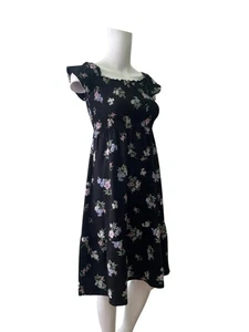 New Look 915Generation Fit & Flare Dress Age 10 Girls Women XS Black Floral Midi - Picture 1 of 11