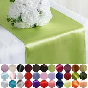20 pcs 12" x 108" Satin Table Top Runners Wedding Party Linens Free Shipping - Picture 1 of 210